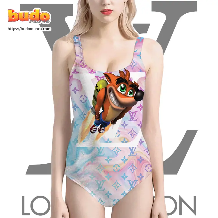 Lv feat crash bandicoot fly swimsuit louis vuitton gift uninque for women